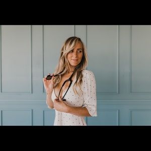 Used once Free People polka dot dress